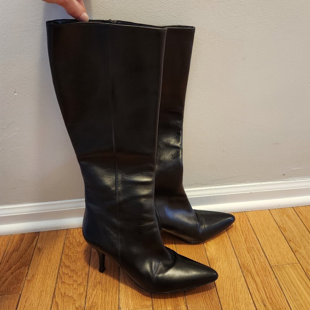 Cole Haan Carlyle Knee High Black Heeled Boots - Size 7